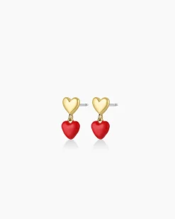 gorjana Amour Earrings Red 18k Gold Plated, Red Enamel Online