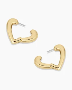 gorjana Amour Heart Hoops 18k Gold Plated Hot