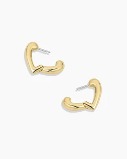 gorjana Amour Heart Huggies 18k Gold Plated Clearance