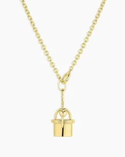 gorjana Avery Love Lock Necklace 18k Gold Plated Hot