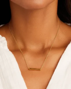 gorjana Bespoke Bar Adjustable Necklace (gold) 18k Gold Plated Best