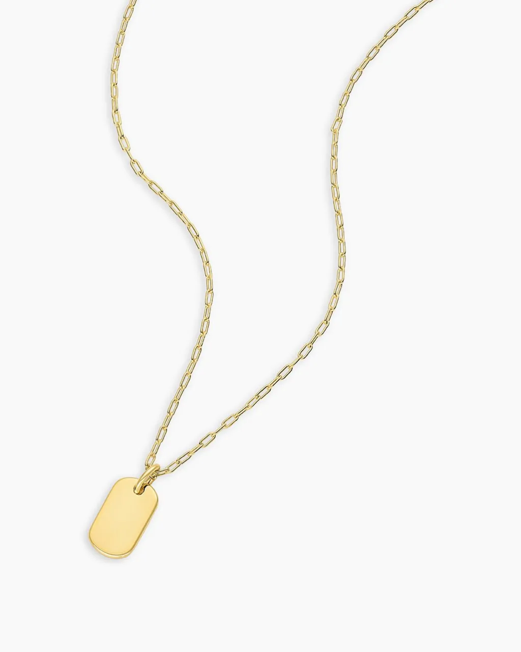 gorjana Bespoke Dog Tag Necklace 18k Gold Plated Sale