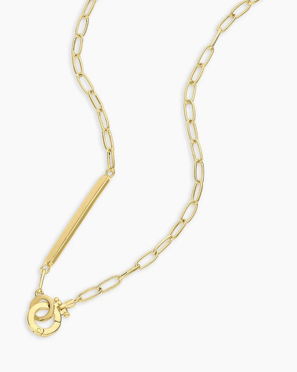 gorjana Bespoke Parker Plate Necklace 18k Gold Plated New