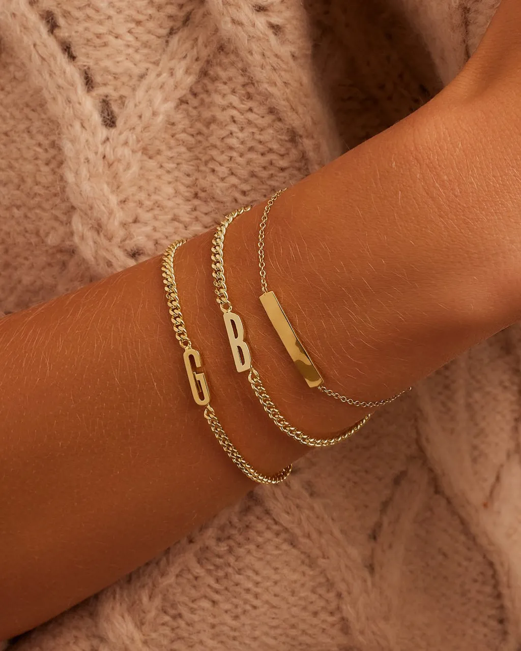 gorjana Bespoke Wilder Tag Bracelet 18k Gold Plated Hot