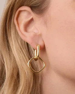 gorjana Charlie Drop Hoops 18k Gold Plated Outlet