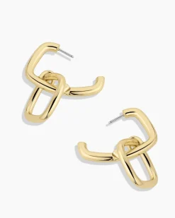 gorjana Charlie Drop Hoops 18k Gold Plated Outlet