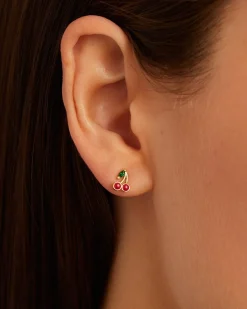 gorjana Cherry Single Stud 18k Gold Plated Clearance