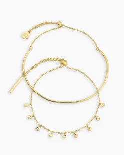 gorjana Classic Bracelet Set 18k Gold Plated Fashion