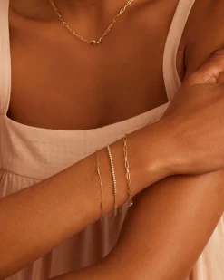 gorjana Classic Diamond Row Bracelet 14k Solid Gold Fashion