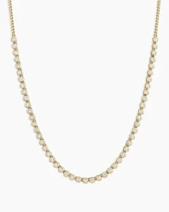 gorjana Classic Diamond Row Necklace 14k Solid Gold Clearance