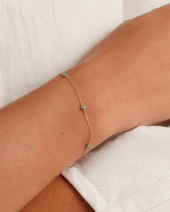 gorjana Classic Five Turquoise Bracelet 14k Solid Gold Sale
