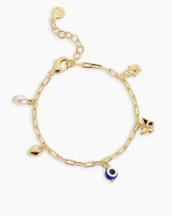 gorjana Connection Mini Charm Bracelet 18k Gold Plated Online