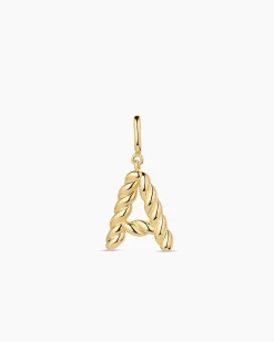 gorjana Crew Alphabet Statement Charm 18k Gold Plated Clearance
