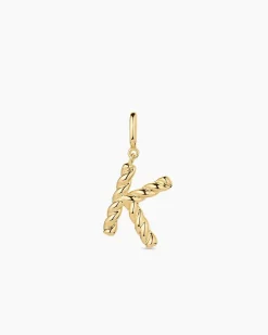 gorjana Crew Alphabet Statement Charm 18k Gold Plated Clearance