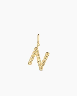 gorjana Crew Alphabet Statement Charm 18k Gold Plated Clearance