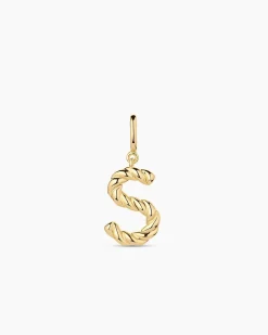 gorjana Crew Alphabet Statement Charm 18k Gold Plated Clearance