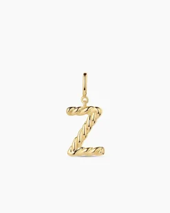 gorjana Crew Alphabet Statement Charm 18k Gold Plated Clearance
