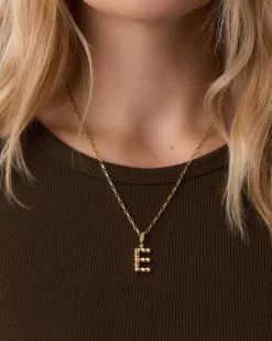 gorjana Crew Alphabet Statement Charm 18k Gold Plated Clearance