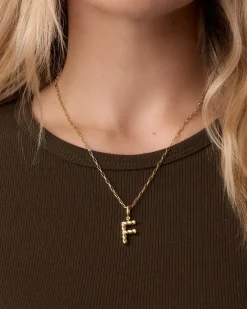 gorjana Crew Alphabet Statement Charm 18k Gold Plated Clearance
