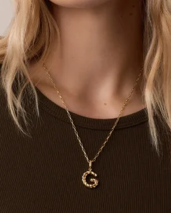 gorjana Crew Alphabet Statement Charm 18k Gold Plated Clearance
