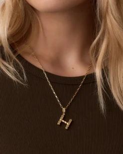 gorjana Crew Alphabet Statement Charm 18k Gold Plated Clearance