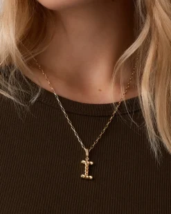 gorjana Crew Alphabet Statement Charm 18k Gold Plated Clearance