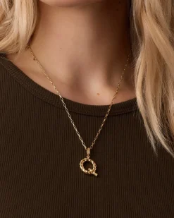 gorjana Crew Alphabet Statement Charm 18k Gold Plated Clearance