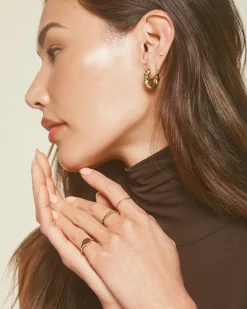 gorjana Crew Helium Hoops 18k Gold Plated Hot