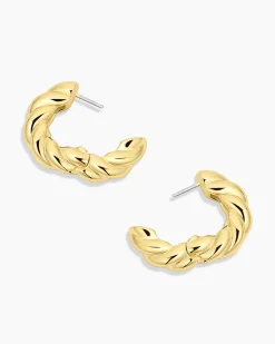 gorjana Crew Helium Hoops 18k Gold Plated Hot