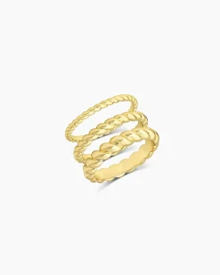 gorjana Crew Ring Set 18k Gold Plated Outlet