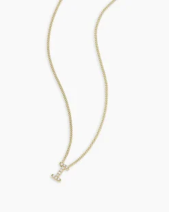 gorjana Diamond Alphabet Necklace 14k Solid Gold Hot