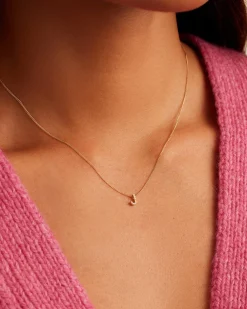 gorjana Diamond Alphabet Necklace 14k Solid Gold Hot
