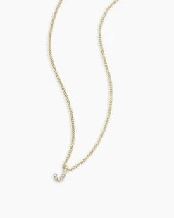 gorjana Diamond Alphabet Necklace 14k Solid Gold Hot