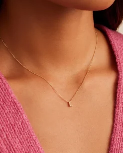 gorjana Diamond Alphabet Necklace 14k Solid Gold Hot