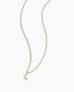 gorjana Diamond Alphabet Necklace 14k Solid Gold Hot