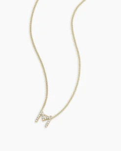 gorjana Diamond Alphabet Necklace 14k Solid Gold Hot