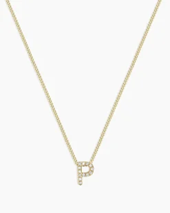 gorjana Diamond Alphabet Necklace 14k Solid Gold Hot