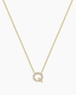 gorjana Diamond Alphabet Necklace 14k Solid Gold Hot