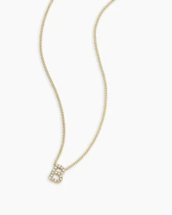 gorjana Diamond Alphabet Necklace 14k Solid Gold Hot