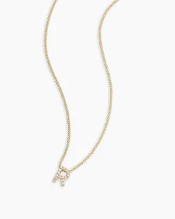 gorjana Diamond Alphabet Necklace 14k Solid Gold Hot