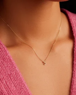 gorjana Diamond Alphabet Necklace 14k Solid Gold Hot