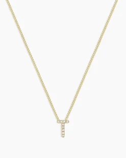gorjana Diamond Alphabet Necklace 14k Solid Gold Hot