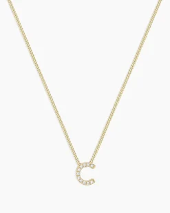 gorjana Diamond Alphabet Necklace 14k Solid Gold Hot