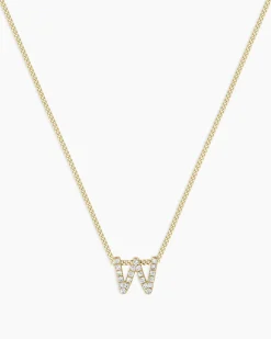 gorjana Diamond Alphabet Necklace 14k Solid Gold Hot