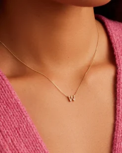 gorjana Diamond Alphabet Necklace 14k Solid Gold Hot