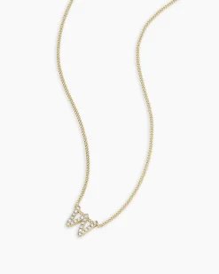 gorjana Diamond Alphabet Necklace 14k Solid Gold Hot