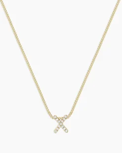 gorjana Diamond Alphabet Necklace 14k Solid Gold Hot