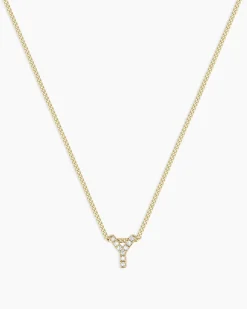 gorjana Diamond Alphabet Necklace 14k Solid Gold Hot