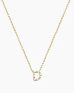 gorjana Diamond Alphabet Necklace 14k Solid Gold Hot