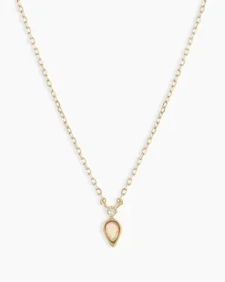 gorjana Diamond and Opal Necklace 14k Solid Gold Clearance